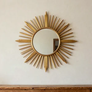 Miroir soleil doré