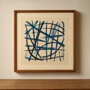 Sérigraphie lignes bleues